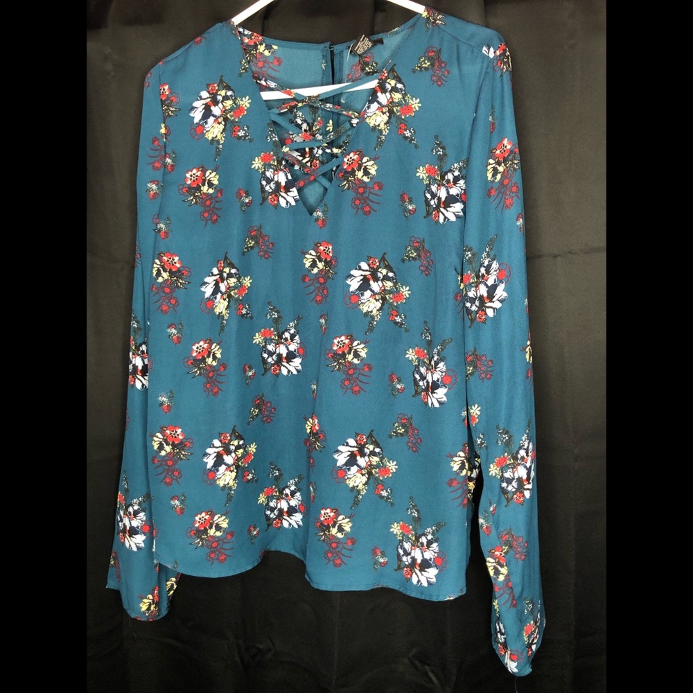 Plus size floral dress shirt